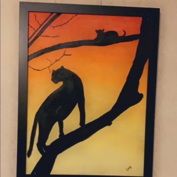 My Soft Pastel Panther & Her Cub Painting